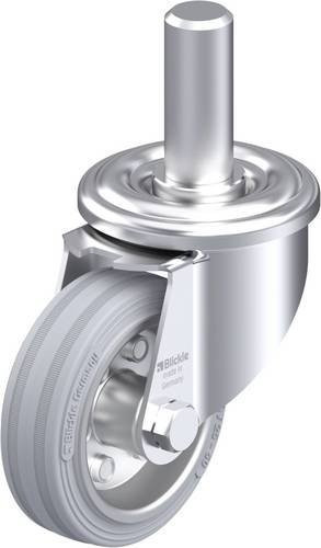 Blickle LEZ-VE 80R-SG Stahlblech-Lenkrolle in Silber/Grau mit 80mm Rad-Durchmesser und 50kg Tragfähigkeit - Bild 1