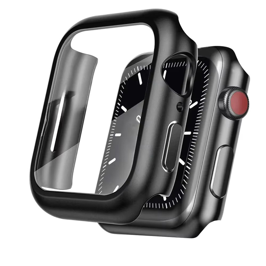 Gehärtete Glasfolie + PC-Schutzhülle für Apple iWatch-Serie, Schwarz, Unisex - Bild 7