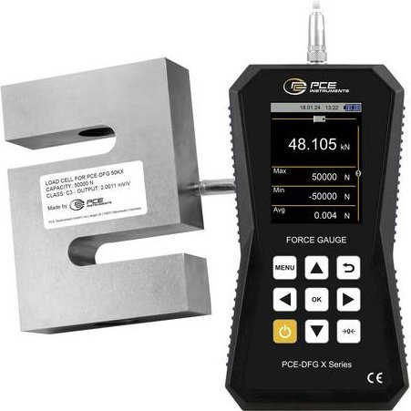 PCE Instruments PCE-DFG 50K X Kraftmessgerät 0 - 50000 N in Silber - Bild 1