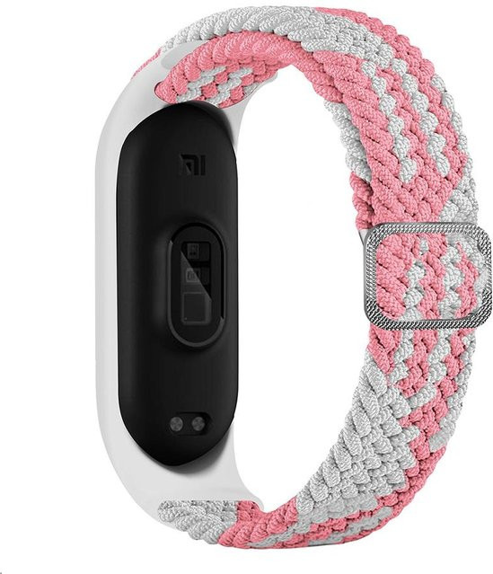 Smart Armband Xiaomi Mi Band 7 6 5, elastisches geflochtenes Nylonband, pink, Unisex - Bild 1