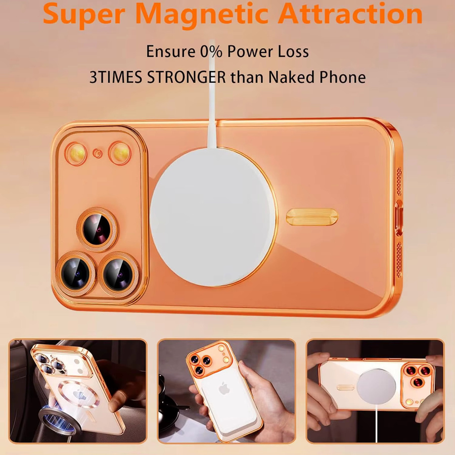 Luxuriöse magnetische iPhone 17 Pro Max und iPhone 17 Schutzhülle in Schwarz mit Sichtschutz-Displayfolie und vollständiger Kameraabdeckung - Bild 4