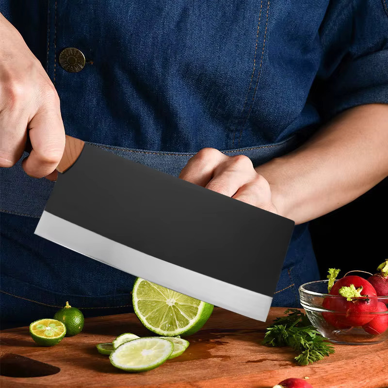 InLeung Handgeschmiedetes Chef-Metzger-Messer aus Edelstahl mit Holzgriff in Silber - Bild 4