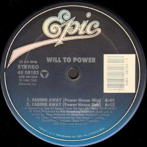 Will To Power - Fading Away 12-Zoll Vinyl LP Epic 1989 US Dance & Electronica Grau Gebraucht - Bild 1