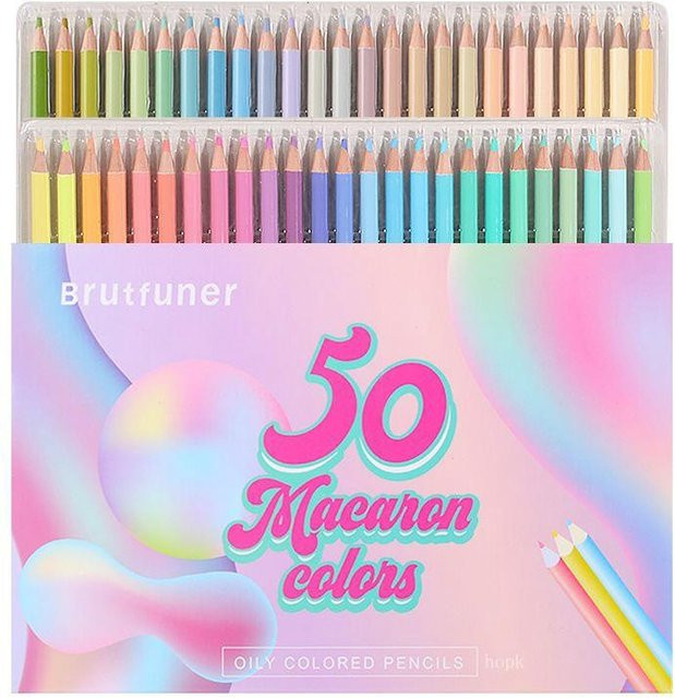 Binchi Cultural Supplies Macarons Buntstifte mit 50 Pastellfarben für professionelle Zeichnungen und Kunstbedarf in Mehrfarbig - Bild 1