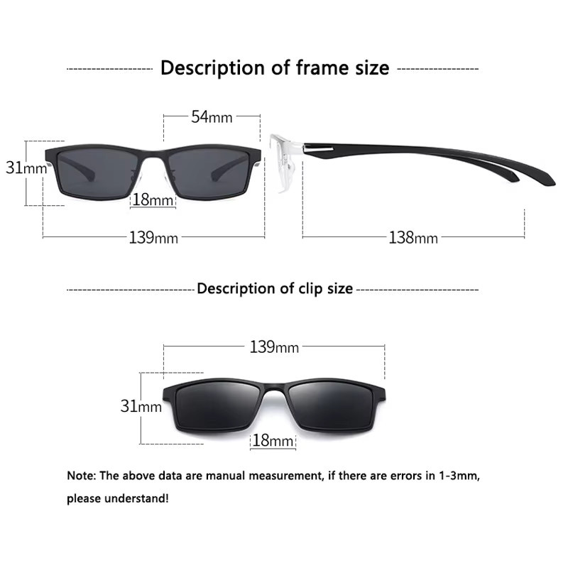 NINJONA Sonnenbrille Halbrand, rectangular, Metall, schwarz, Unisex - Bild 1
