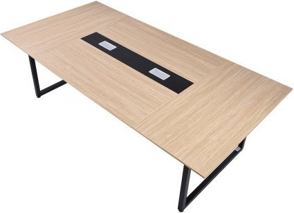 VEVOR Konferenztisch Modern Rechteckiger Besprechungstisch für 10 Personen mit Metallbeinen, Farbe: Braun, B/T/H: 240 x 120 x 75 cm