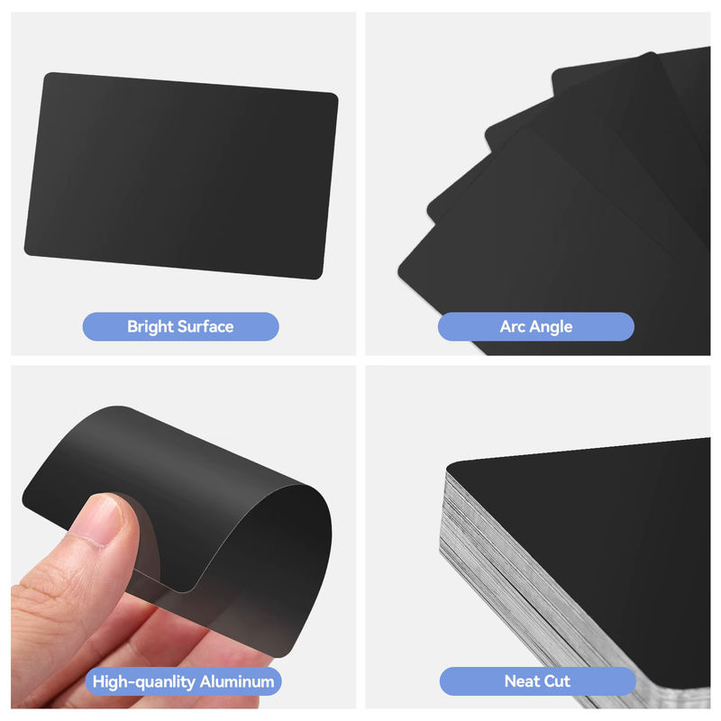 50 Stück Leere Aluminium Metall Visitenkarten in Schwarz für DIY Laser Gravur und CNC Maschinen, B/H: 85 x 55 mm - Bild 2