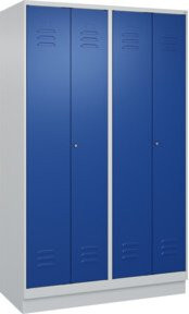 C+P PSA Doppel-Spind Classic PLUS mit Sockel und 4 Abteilen, Zylinderschloss, B/T/H: 120 x 50 x 195 cm - Bild 1