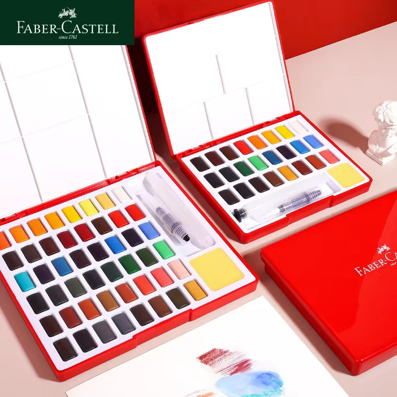 Faber Castell Aquarellfarben-Set in Multicolour mit Wasserpinselstiften und Schwamm im tragbaren Koffer für Anfänger und Profis - Bild 5