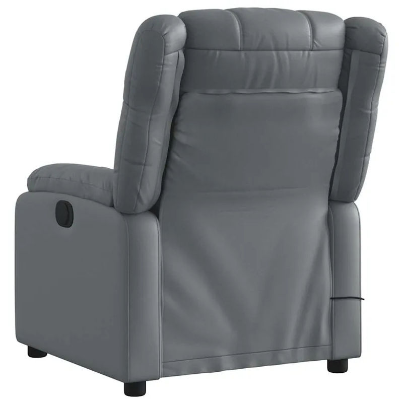 Vidaxl Aufklappbarer Massagesessel in Grau mit Kunstleder Bezug als moderner Relaxsessel - Bild 2