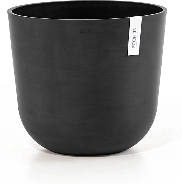 Ecopots Pflanztopf Oslo Dunkelgrau rund aus recyceltem Kunststoff, Durchmesser: 35 cm, Höhe: 30,5 cm - Bild 1