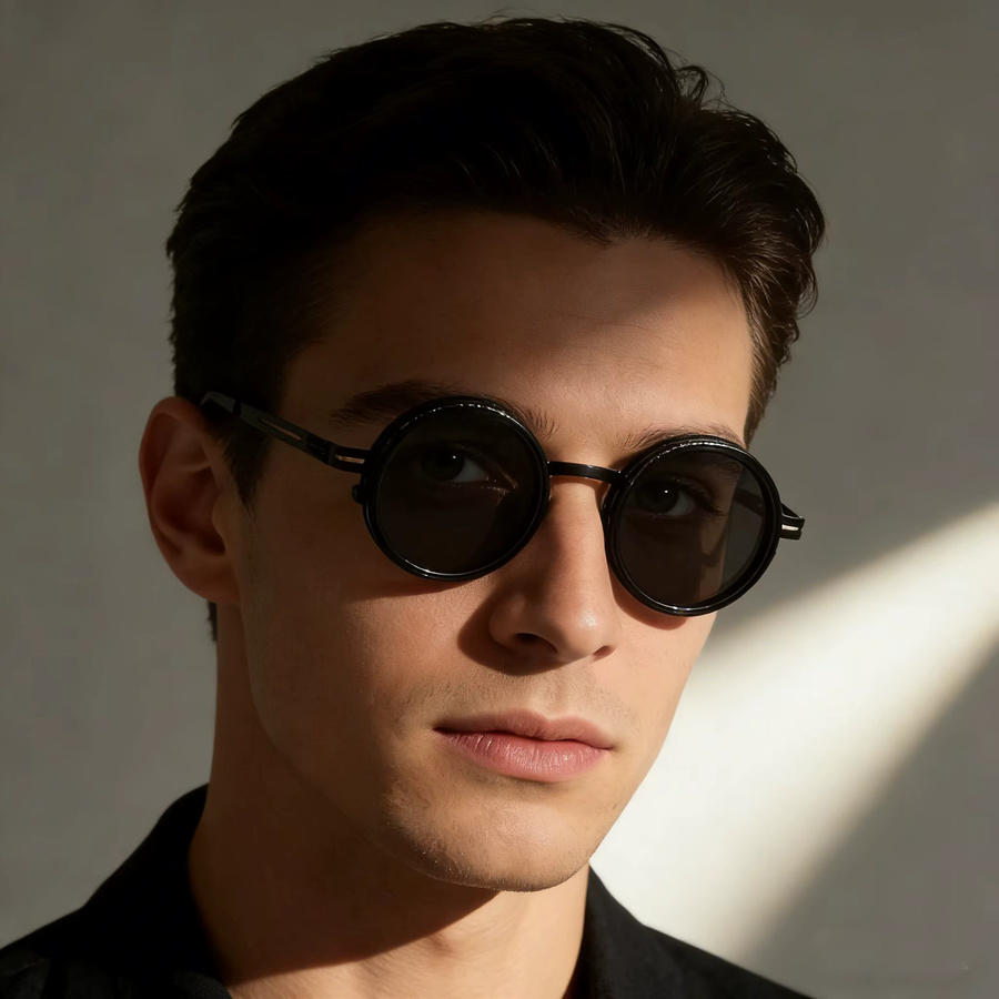 WEIPO Steampunk-Drehbrille, Vollrand, Round, Unisex, black - Bild 3