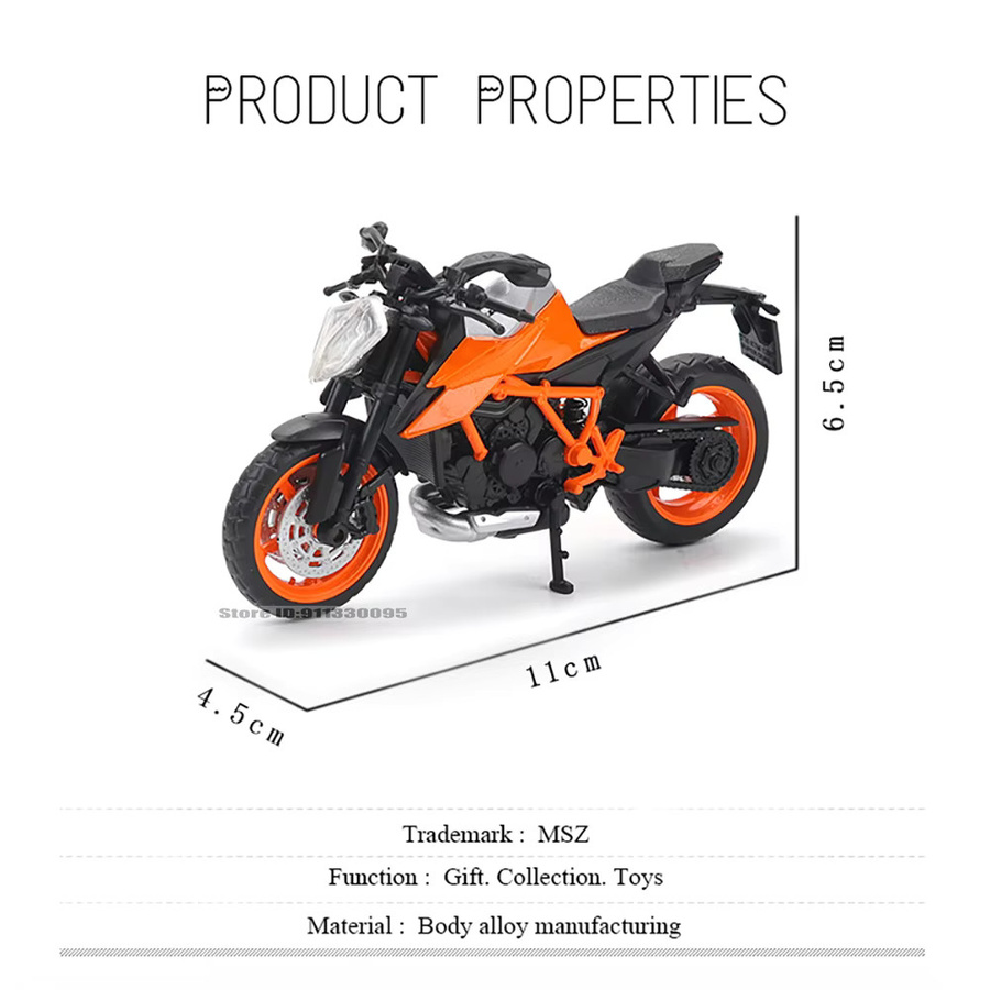 MSZ CCA KTM 1290 Super Duke Motorradmodell, 1:18, Metall - Bild 2