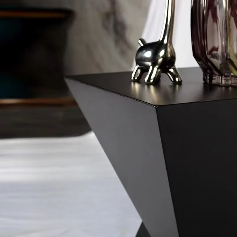 LIUSHADUOLA Beistelltisch im skandinavischen Design aus Metall, Schwarz Matt, Quadratisch - Bild 3