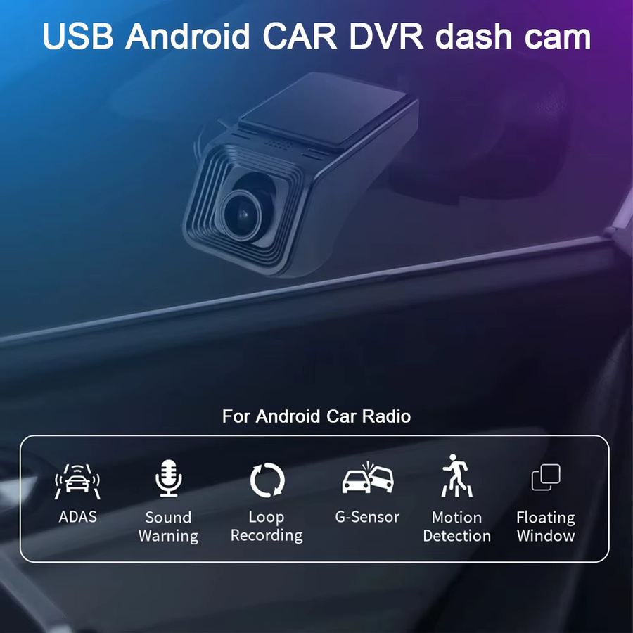 Icreative USB ADAS Dashcam Full HD 1080P mit Nachtsicht für Android-Navigationssysteme, Schwarz - Bild 2