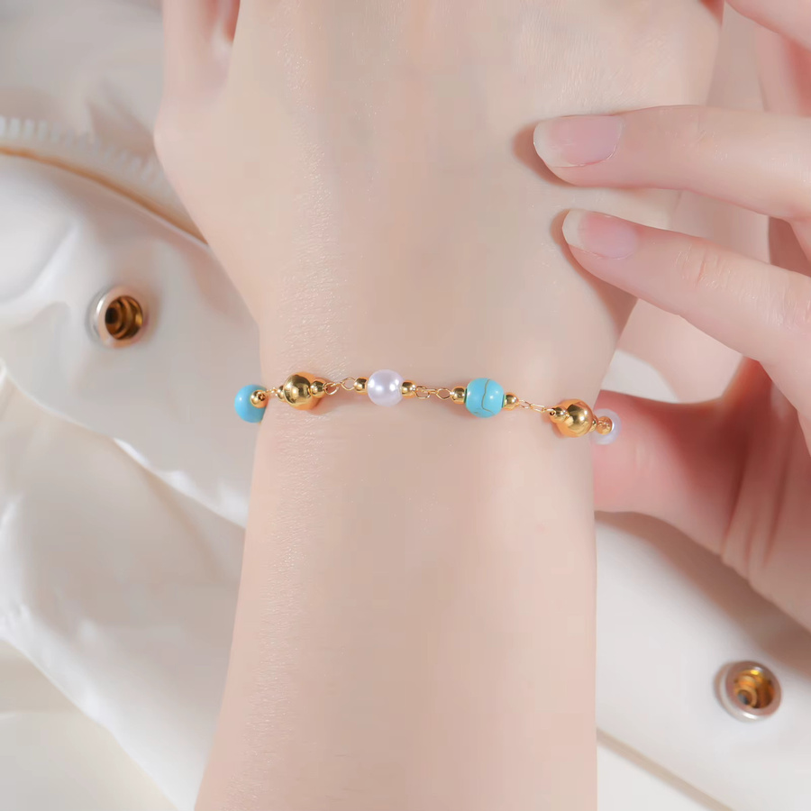 Unift Armband, Blau Türkis, Kupfer, Perlen, Damen - Bild 2