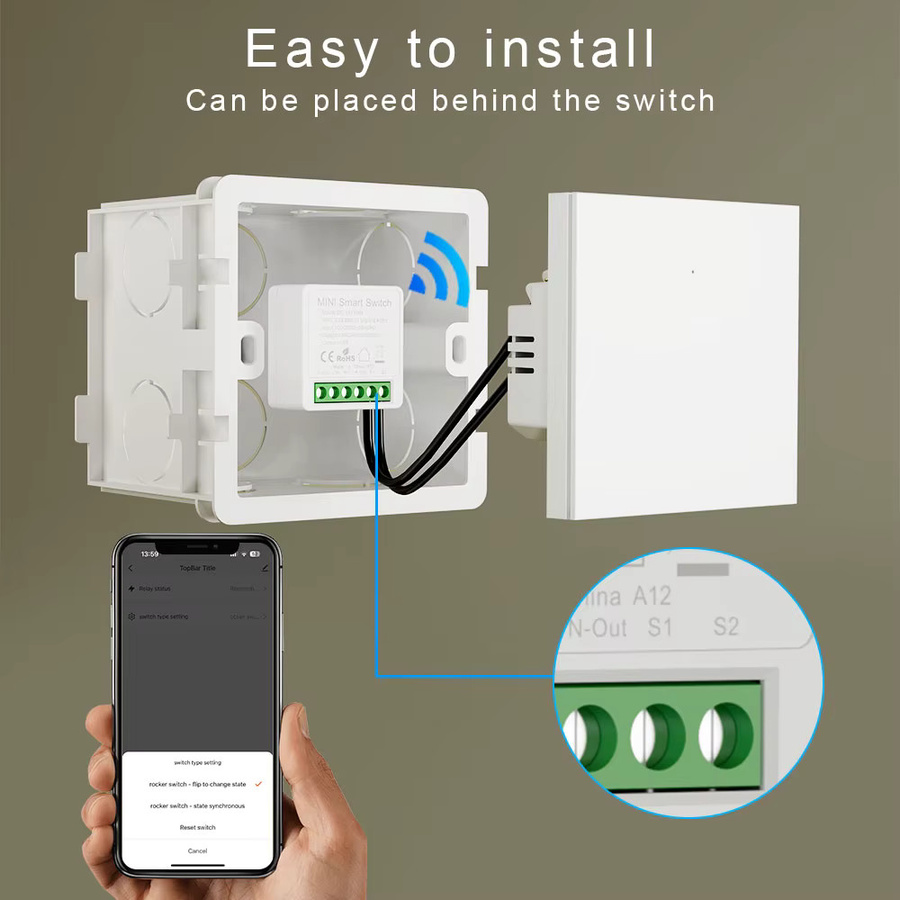 Tuya Smart Life WLAN-Wandschalter in Weiß mit Sprachsteuerung für Amazon Alexa und Google Assistant - Bild 2