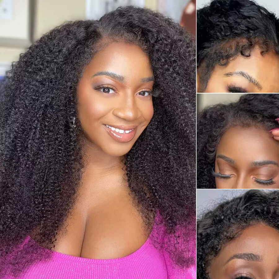 ISEE Hair Wear Go Glueless HD Afro Kinky Curly Lace Front Perücke, Echthaar - Bild 2