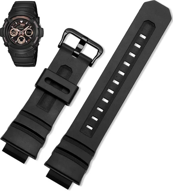 Casio Uhrenarmband, Silikon, Schwarz, Herren - Bild 1