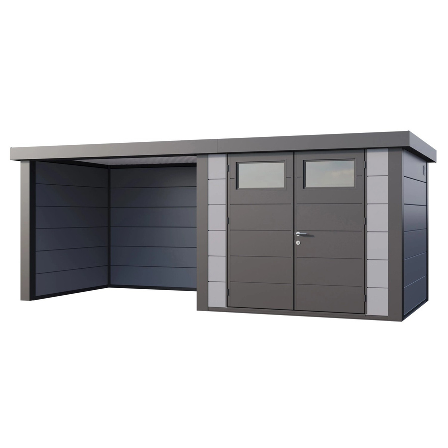 Telluria Gerätehaus Classico aus Stahl in Grau, B/T/H: 572 x 258 x 219 cm - Bild 2