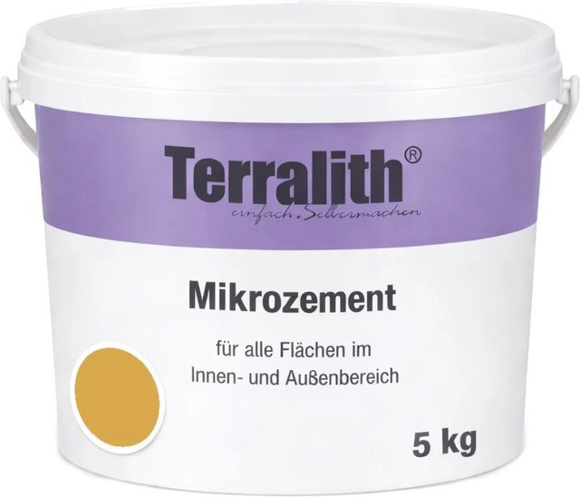 Terralith Mikrozement Fix & Fertig LFC0163 in Gelb, 5 kg für 3,5 m2, Körnung 0-2 mm - Bild 1
