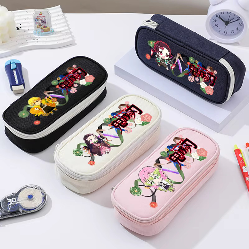 Bandai Demon Slayer Anime Federtasche aus Oxford-Stoff mit Kamado Nezuko und Tanjirou Motiv in Multicolour - Bild 2