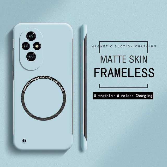 Fudusaidman Rahmenlose magnetische MagSafe Slim-Hülle für Xiaomi Redmi 13C 14C Redmi Note 12 13 14 15 Pro Plus 5G in Rot mit matter Rückseite aus hartem PC - Bild 1