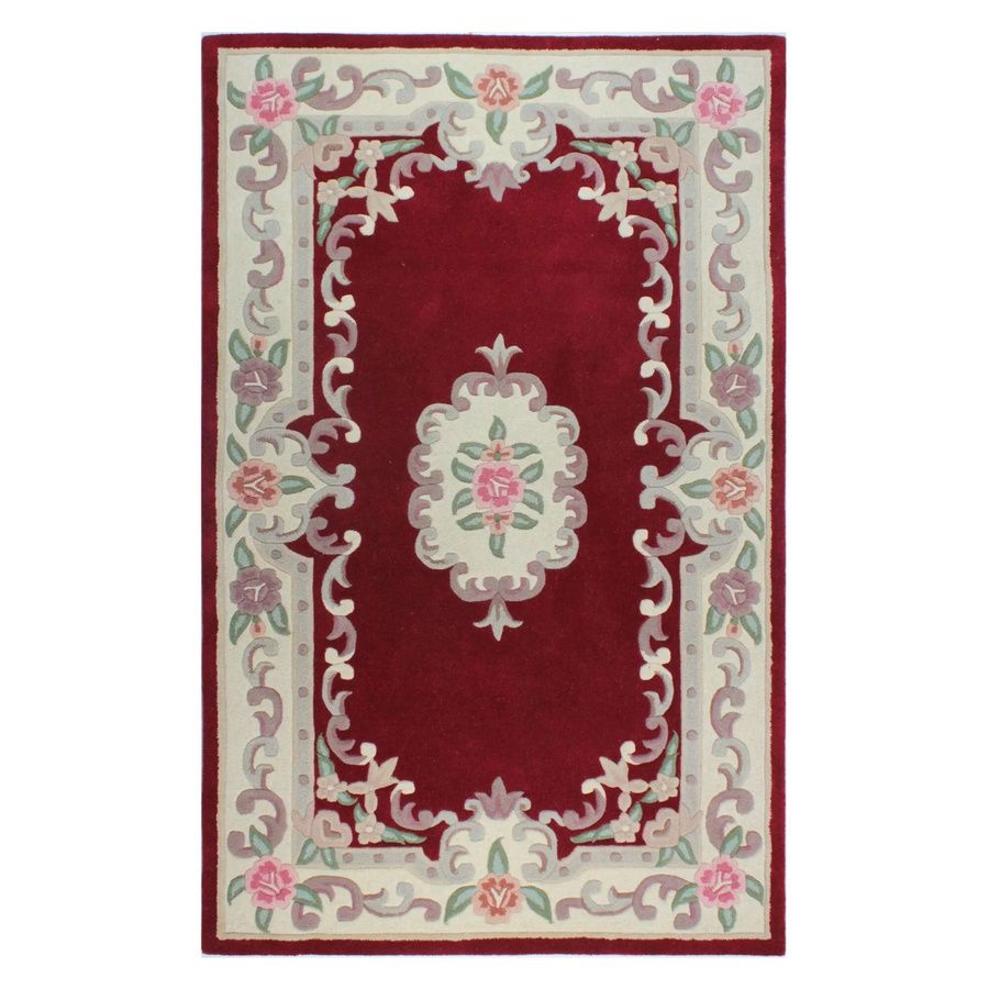 Flair Rugs Wollteppich Aubusson in Rot mit floralem Design, handgeknüpft, B x T: 120 x 180 cm - Bild 2