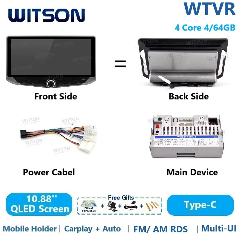 WITSON Android Auto Multimedia Radio mit QLED Display, CarPlay, GPS und WiFi für Toyota IQ und Scion IQ (2008-2016), Schwarz - Bild 6