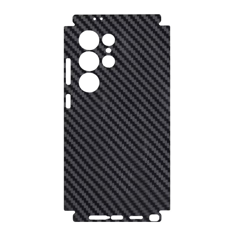 3D Carbon Fiber Schutzfolie für Samsung Galaxy S24 Ultra, S24 Plus und S24 als Vollabdeckung für Rückseite und Seiten in Schwarz und Rot - Bild 2