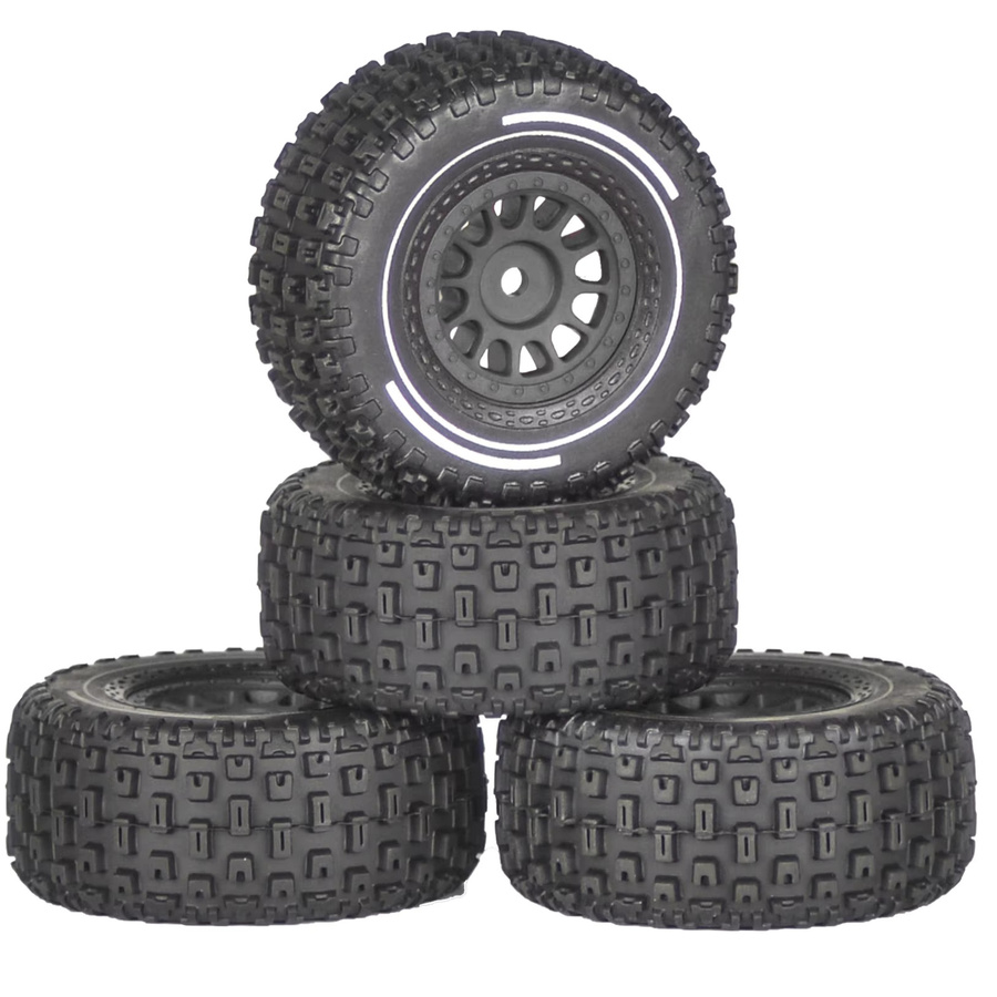 Arrma Mini MOJAVE GROM RC Car Upgrade, 4-teiliges Set, Gummireifen, 65 mm, 12 mm Sechskant-Radreifen - Bild 3