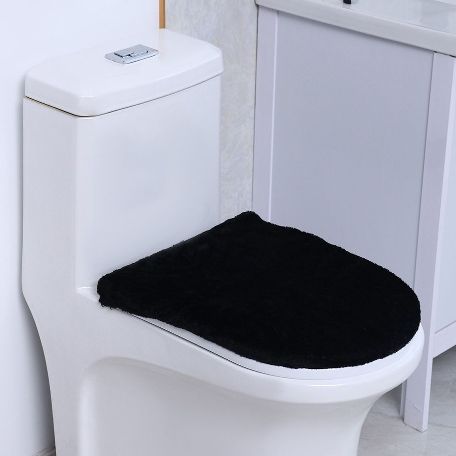 Waschbarer Toilettendeckelbezug aus Samt in Grün, dehnbarer Toilettensitzbezug als Staubschutz - Bild 3