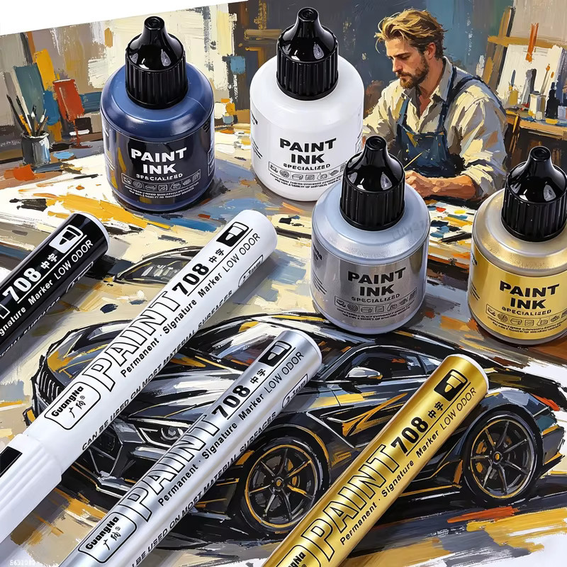 GN Permanent Metallic Farbmarker-Stifte mit Tintenset für DIY-Projekte in Gold, Silber, Weiß und Schwarz - Bild 6