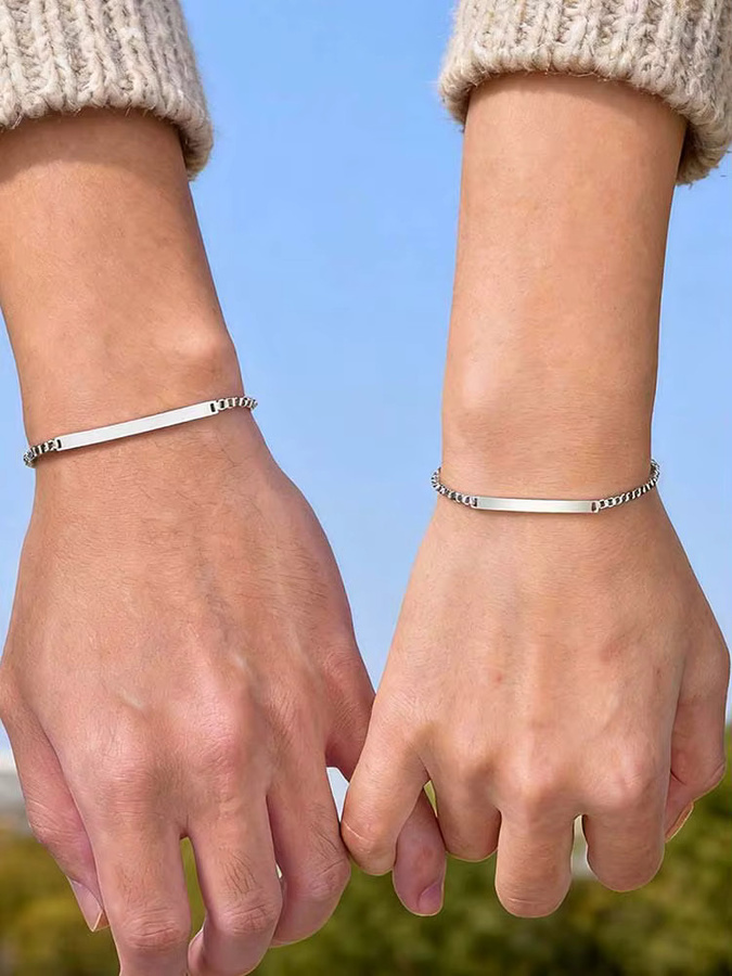 mprainbow Namensarmband Edelstahl, Silber, Unisex - Bild 4