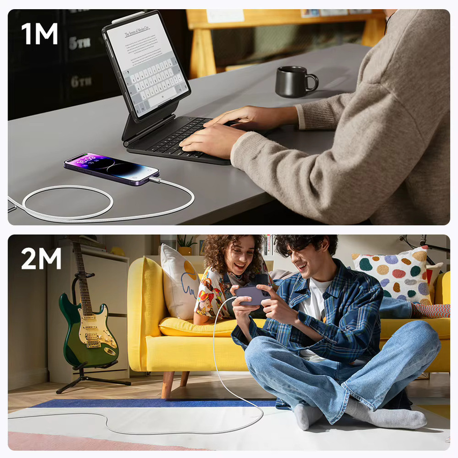 Toocki USB-A auf Lightning Datenkabel für iPhone und iPad in Weiß mit Zinklegierung und 480 Mbps Datenübertragungsrate - Bild 6