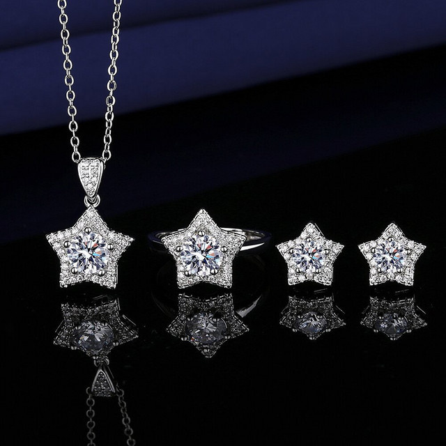 LiHong Schmuckset Stern, 925 Silber, Zirkonia, Damen - Bild 1