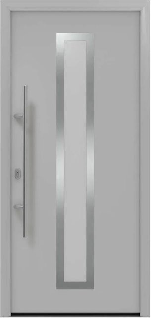EcoStar Haustür Isopro IP 700S mit Glaseinsatz, Weißaluminium, B: 110 cm, H: 210 cm, DIN L - Bild 1