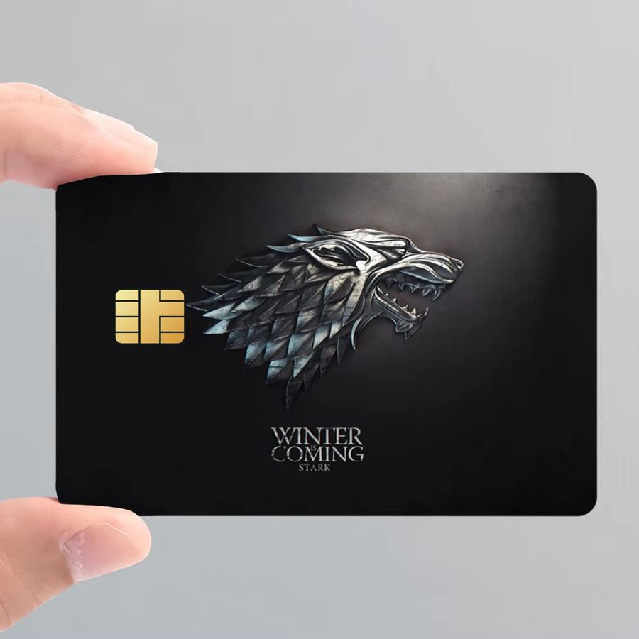 4er Set wasserfeste Aufkleber für Kreditkarten und Buspässe im Game of Thrones Design, schwarz, rechteckig - Bild 3