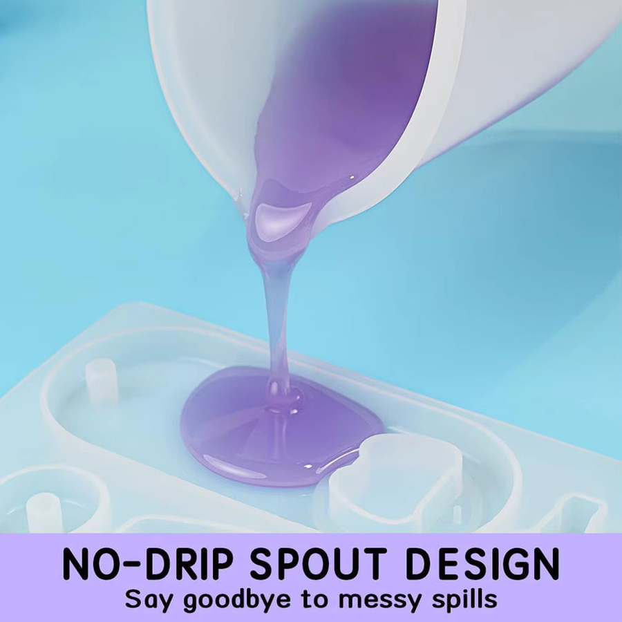 yzyart Silikon-Messbecher rund mit bedruckter Skala für Epoxidharz und DIY-Handwerk, Volumen: 2000 ml, 1500 ml, 1000 ml - Bild 2