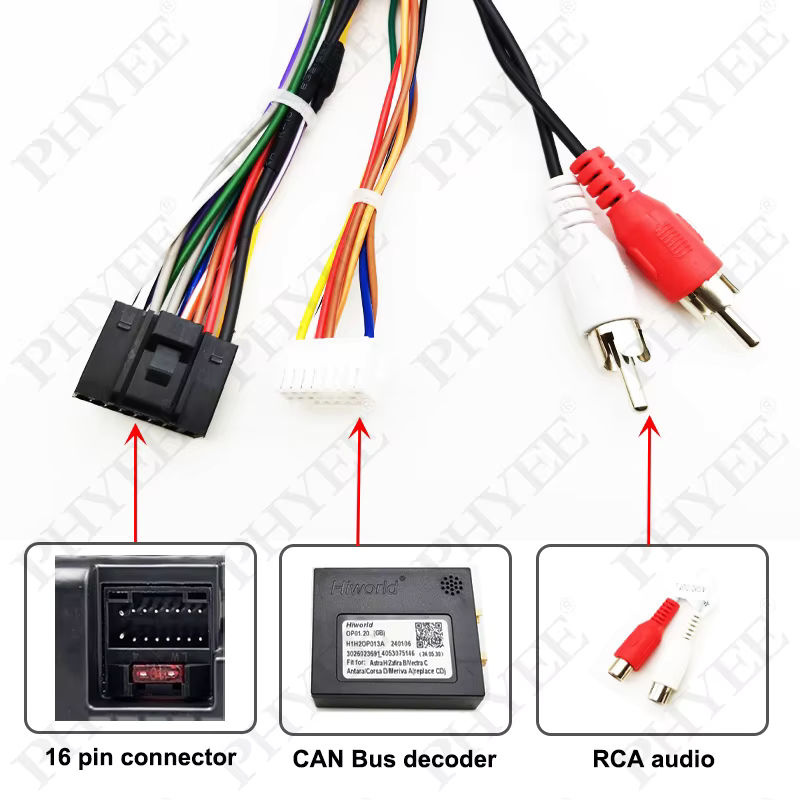PHYEE 9-Zoll Android Panel Rahmen mit Quadlock CAN-Bus-Decoder-Kabelbaum und SWC-Retention in Schwarz für Opel Astra H, Corsa D und Antara - Bild 3