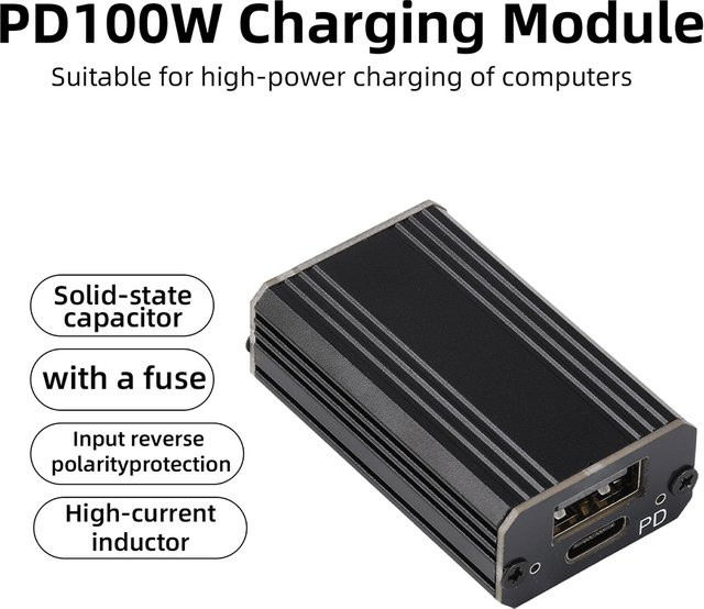 Gaqqee PD 100W Schnelllademodul DC 9V–24V Buck-Typ Autoladegerät in Schwarz - Bild 1