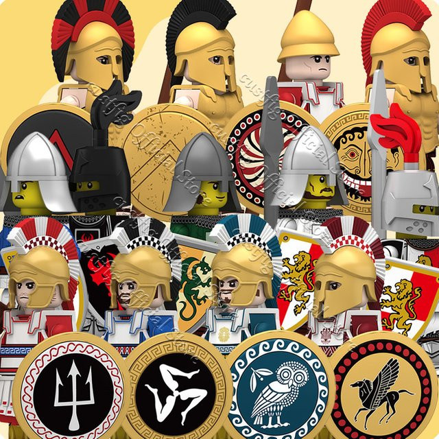 MOC Mittelalterliche Griechische Spartanische Krieger-Soldatenfigur, Baustein, Ritter, ab 3 Jahre - Bild 1