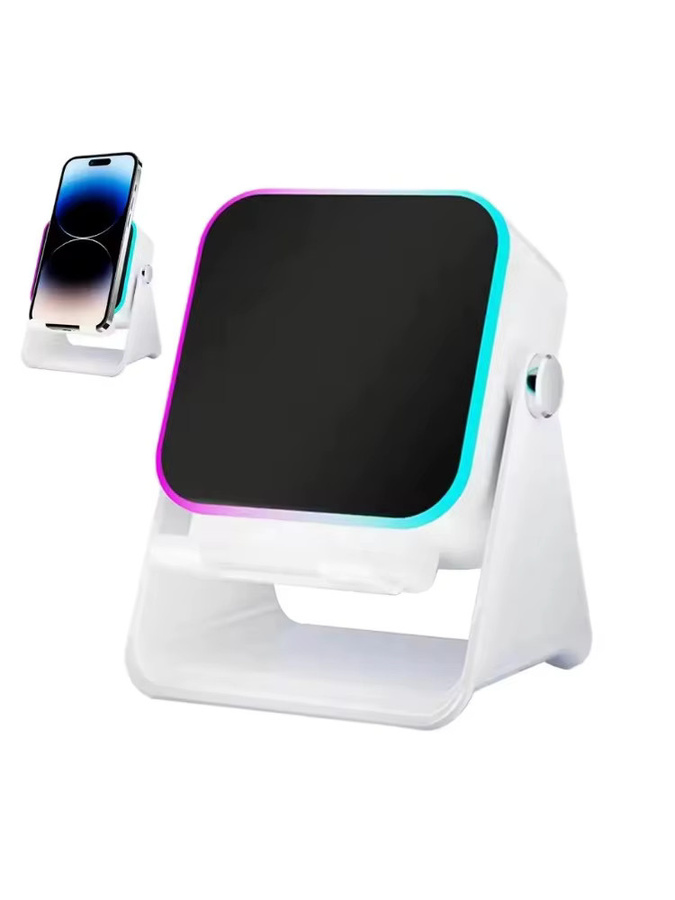 VIKEFON 5-in-1 Bluetooth Telefonhalter und tragbarer Lautsprecher mit RGB-Licht und automatischer Induktion in Schwarz oder Weiß - Bild 7
