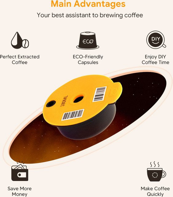 icafilas Wiederverwendbare Kaffeekapseln für Bosch Tassimo Maschinen, Nachfüllbare Espresso Pods und Kaffeefilter Adapter, Rund - Bild 1