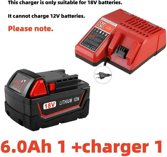 Milwaukee M18B5 Akku für M18 Elektrowerkzeuge, 18 V, 6000 mAh, Modell 48-11-1860 - Bild 1