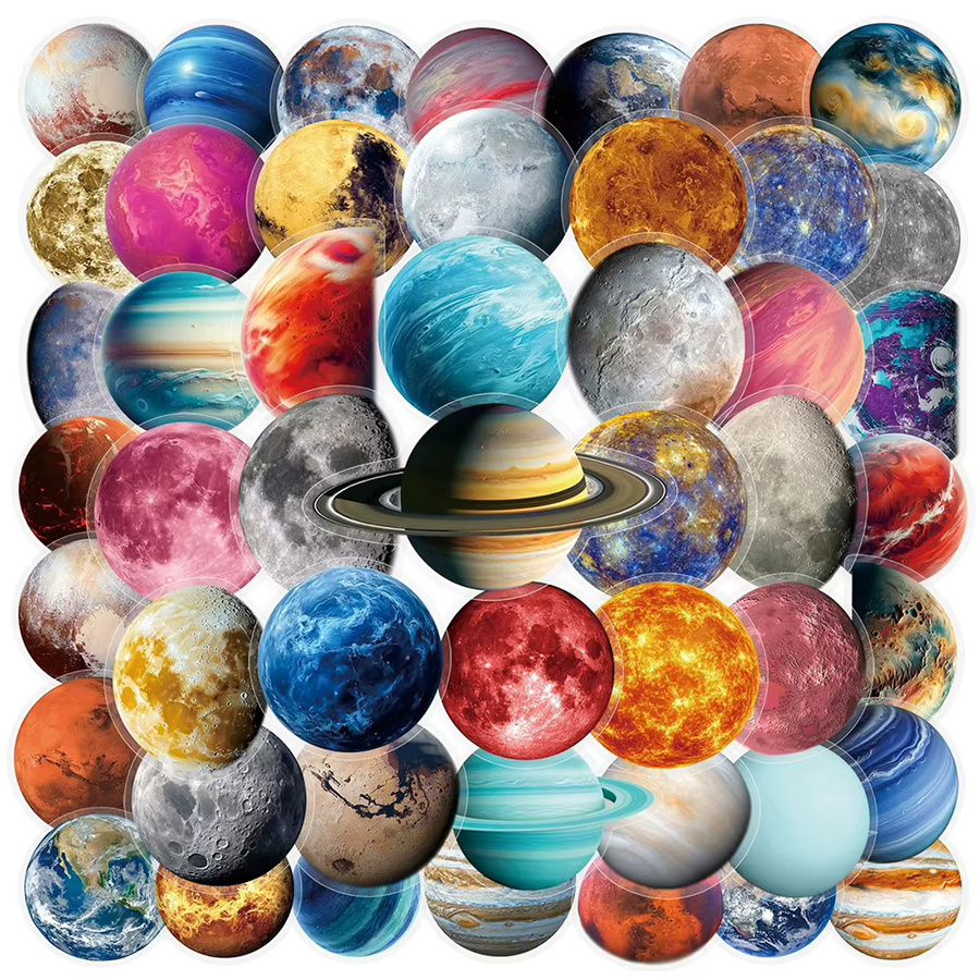Rspctou Transparent Planet Raum Station Aufkleber, multicolour - Bild 2