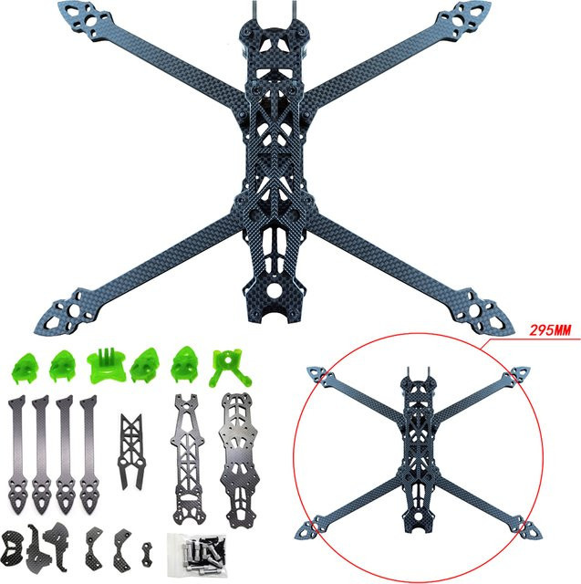 Foxhound Mark 4 HD Freestyle FPV Racing Drone Kit Carbon Fiber Quadcopter Rahmen in Schwarz mit 3D-Druck Teil und 7 Zoll Zubehör - Bild 1