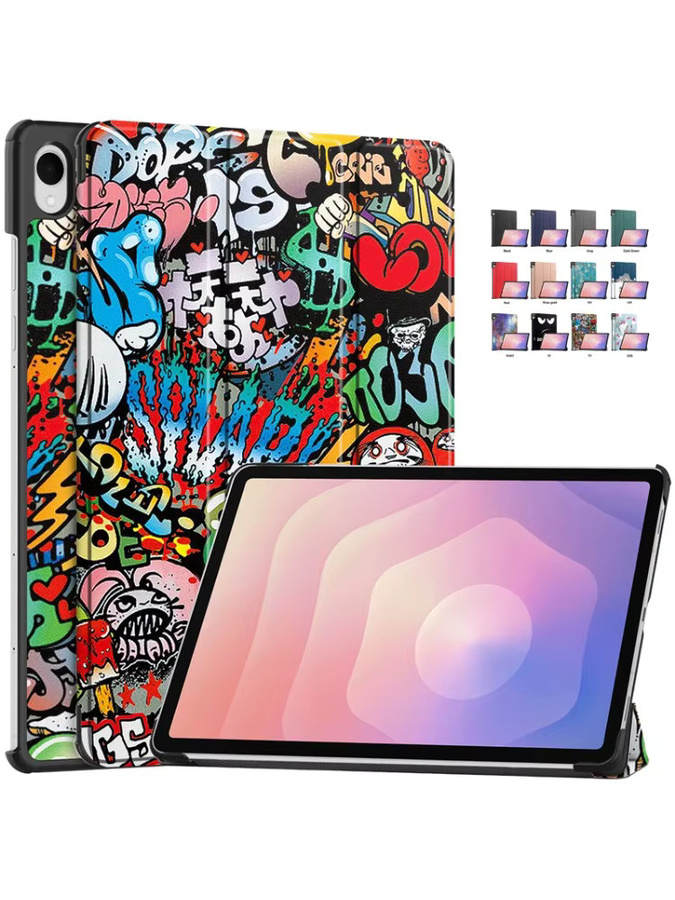 Samsung Galaxy Tab S11 Hülle aus magnetischem Leder in Green Multicolour mit intelligentem Design - Bild 5