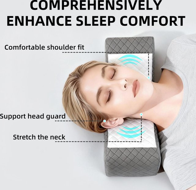 OOAGE Taillenkissen und Nackenkissen mit Memory-Effekt in Weiß und Grau für Unisex-Anwendung - Bild 1