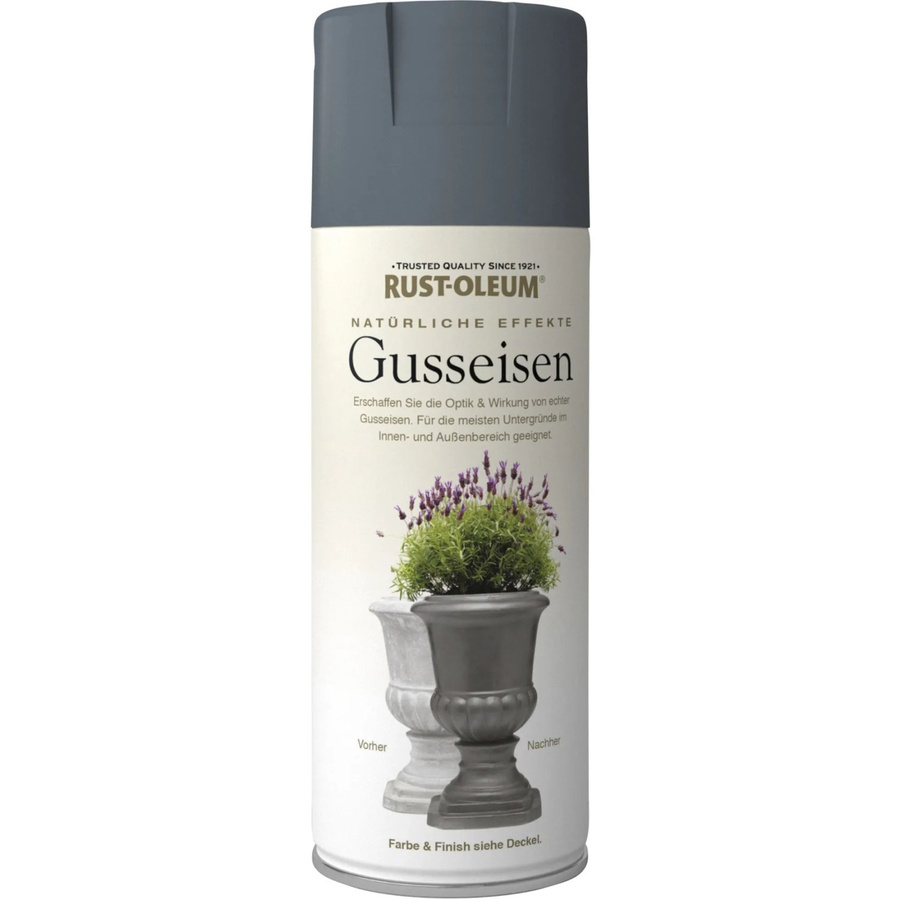 Rust-Oleum Natürliche-Effekte Sprühfarbe Gusseisen in Schwarz und Grau für Holz, 400 ml - Bild 2